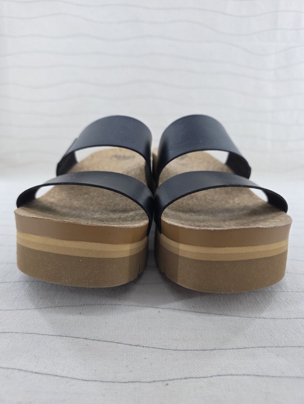 Reef Womens Cushion Vista Higher Black Double Strap Platform Sandals Shoes Sz 10 - Picture 4 of 11
